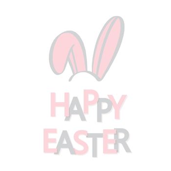 Happy Easter with bunny ears vector illustration