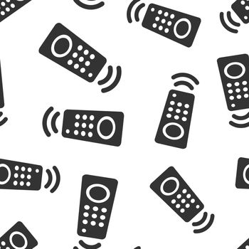 Tv remote icon in flat style. Television sign vector illustration on white isolated background. Broadcast seamless pattern business concept.