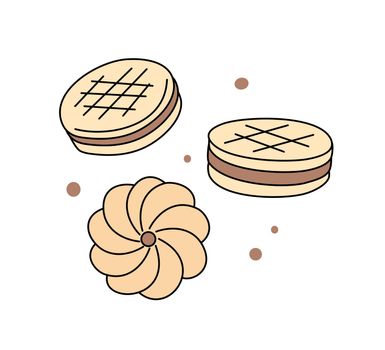 cookies set. pastries - vector illustration on white background