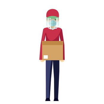 Delivery man with his safety clothing