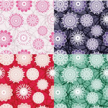 Seamless pattern with floral ornament. Vector illustration.