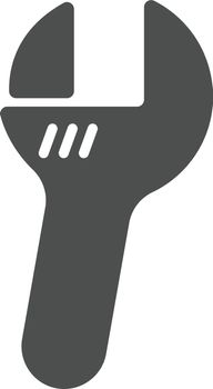 adjustable wrench vector icon isolated on white background. adjustable spanner flat icon for web, mobile and user interface design