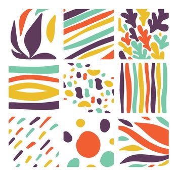Set of abstract color patterns