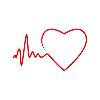 Cardio, heart, heart beat icon Vector illustration flat