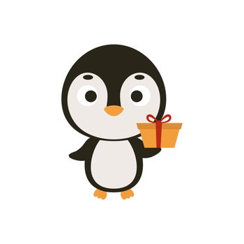 Cute Christmas penguin on white background. Cartoon animal character for  kids cards, baby shower, invitation, poster, t-shirt composition, house  interior. Vector stock illustration. Stock Image | VectorGrove - Royalty  Free Vector Images