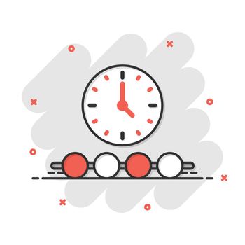 Timeline icon in comic style. Progress cartoon vector illustration on white isolated background. Diagram splash effect business concept.