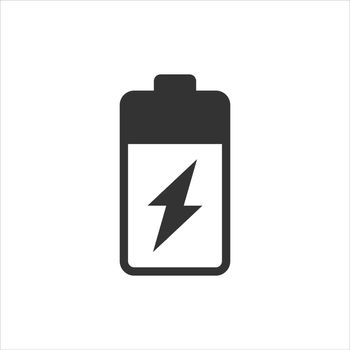 Battery icon in flat style. Accumulator vector illustration on white isolated background. Energy charger business concept.