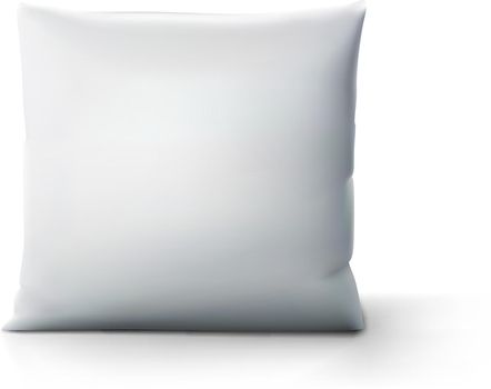 Clear White Square Pillow With Shadow. EPS10 Vector