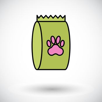 Pet food bag icon. Flat vector related icon for web and mobile applications. It can be used as - logo, pictogram, icon, infographic element. Vector Illustration.
