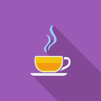 Cup of tea icon. Flat vector related icon with long shadow for web and mobile applications. It can be used as - logo, pictogram, icon, infographic element. Vector Illustration.