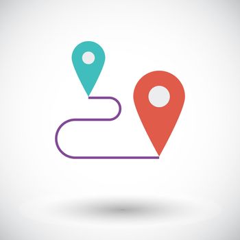 Map pointer. Flat vector icon for mobile and web applications. Vector illustration.