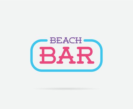 Vector Illustration of the Neon Bar Sign can be used as Logo or Icon