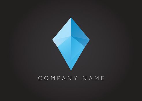 Trendy Crystal Triangulated Gem Logo Element Perfect for Business Geometric Low Polygon Style Visual Identity Vector