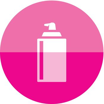 Liquid spray icon in flat color circle style. Paint disinfectant lubricant degrease water