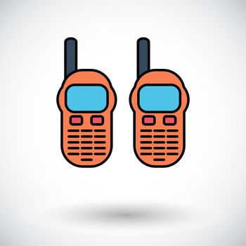 Portable radio. Flat icon on the white background for web and mobile applications. Vector illustration.