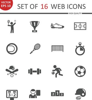 Sport. Set of 16 high quality web icons