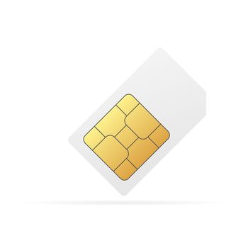 Sim Card Chip on white background