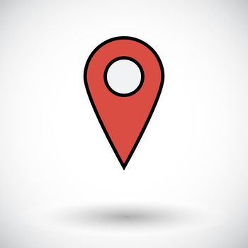 Map pointer. Flat icon on the white background for web and mobile applications. Vector illustration.