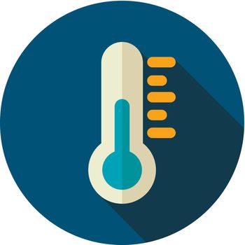 Thermometer flat icon. Meteorology. Weather. Vector illustration eps 10