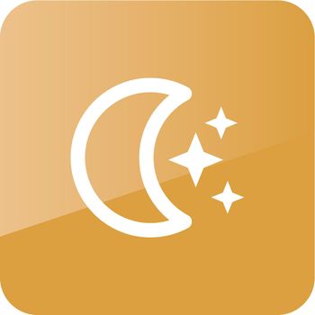 Moon and stars outline icon. Sleep night dreams symbol. Meteorology. Weather. Vector illustration eps 10