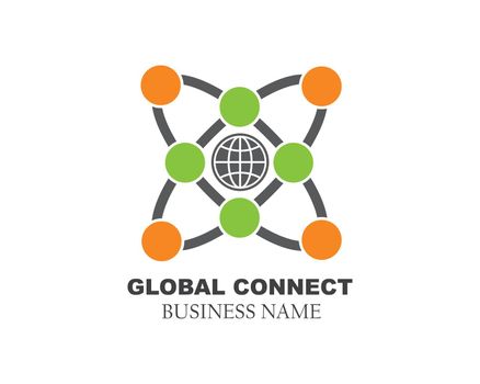 global tech logo icon illustration vector design