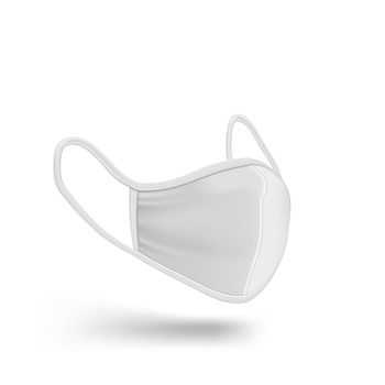 Clear White Fabric Protection Face Mask Mockup. EPS10 Vector