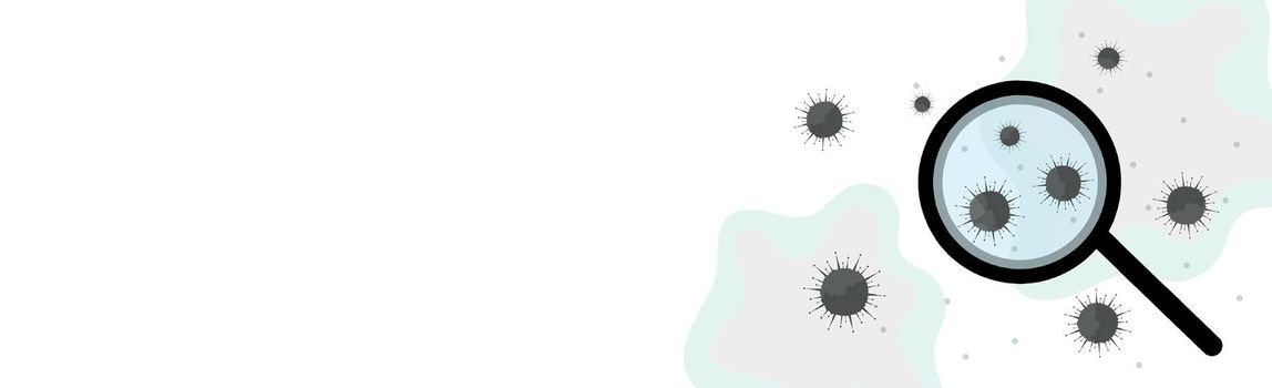 Bacteria novel COVID-19 virus, disease search - Vector illustration