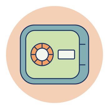 In room safe flat vector isolated icon. Graph symbol for travel and tourism web site and apps design, logo, app, UI