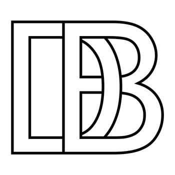 Logo sign db bd, icon sign, interlaced letters d b