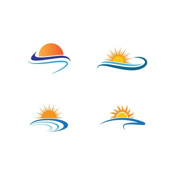 Summer logo template  vector icon illustration