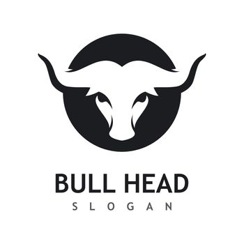 Bull head logo vector icon illustration