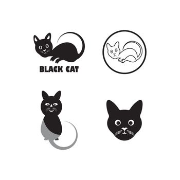 Cat logo illustration icon vector template