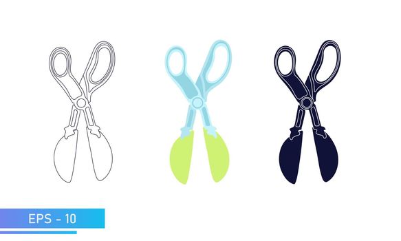 Scissors for modeling snowballs. Hobby and leisure items. Vector illustration