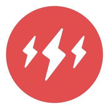 Rainstorm lightning vector glyph icon. Meteorology sign. Graph symbol for travel, tourism and weather web site and apps design, logo, app, UI