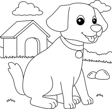 A cute and funny coloring page of a dog farm animal. Provides hours of coloring fun for children. To color, this page is very easy. Suitable for little kids and toddlers.