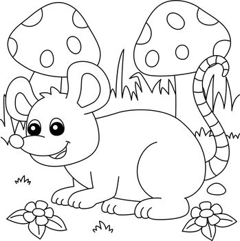 A cute and funny coloring page of a mouse farm animal. Provides hours of coloring fun for children. To color, this page is very easy. Suitable for little kids and toddlers.