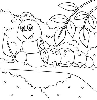 A cute and funny coloring page of a caterpillar farm animal. Provides hours of coloring fun for children. To color, this page is very easy. Suitable for little kids and toddlers.