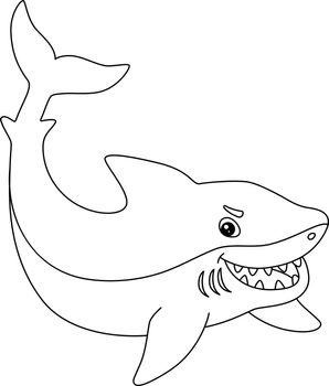 A cute and funny coloring page of a white shark, or white pointer. Provides hours of coloring fun for children. To color, this page is very easy. Suitable for little kids and toddlers.