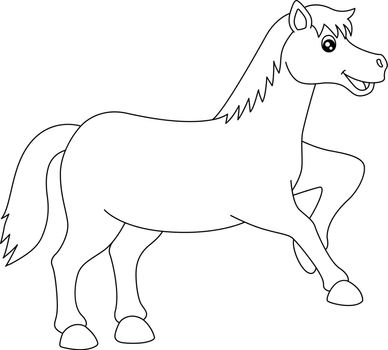 A cute and funny coloring page of a horse. Provides hours of coloring fun for children. To color, this page is very easy. Suitable for little kids and toddlers