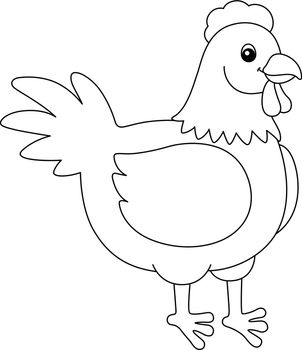A cute and funny coloring page of a chicken. Provides hours of coloring fun for children. To color, this page is very easy. Suitable for little kids and toddlers.
