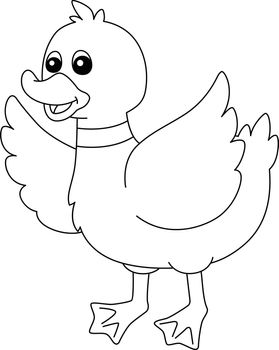 A cute and funny coloring page of a duck farm animal. Provides hours of coloring fun for children. To color, this page is very easy. Suitable for little kids and toddlers.