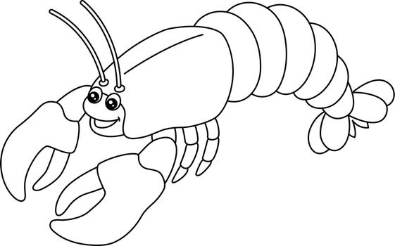 A cute and funny coloring page of a lobster. Provides hours of coloring fun for children. To color, this page is very easy. Suitable for little kids and toddlers.