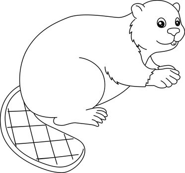 A cute and funny coloring page of a beaver. Provides hours of coloring fun for children. To color, this page is very easy. Suitable for little kids and toddlers.