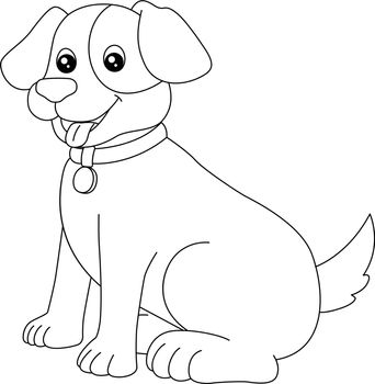 A cute and funny coloring page of a domestic dog. Provides hours of coloring fun for children. To color, this page is very easy. Suitable for little kids and toddlers.