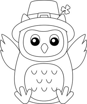 A cute and funny coloring page of a St. Patricks Day owl. Provides hours of coloring fun for children. To color, this page is very easy. Suitable for little kids and toddlers.