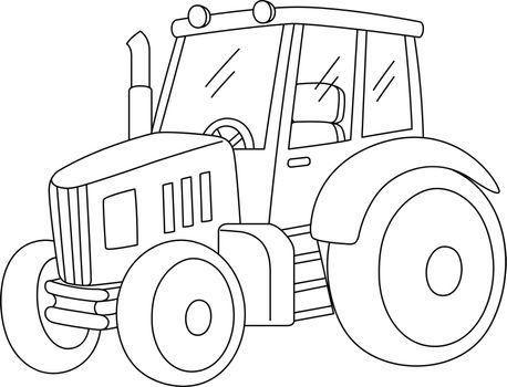 A cute and funny coloring page of a tractor. Provides hours of coloring fun for children. To color, this page is very easy. Suitable for little kids and toddlers.