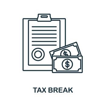 Tax Break icon. Outline sign from crisis collection. Line Tax Break icon for infographics, wed design and more.