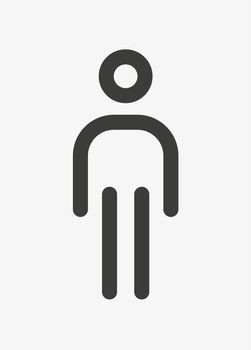 Man outline pictogram isolated on white background. Male symbol. The symbol of a man. Standing man pictogram. Person icon.