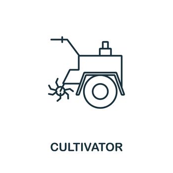 Cultivator icon. Outline sign from farming collection. Line Cultivator icon for infographics, wed design and more.