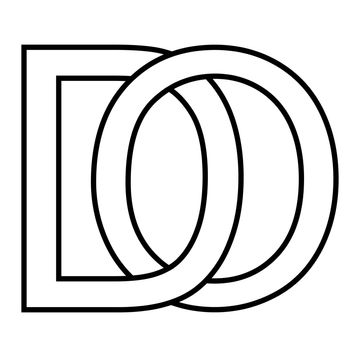 Logo sign, do od, icon sign, do interlaced letters d o